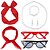 Недорогие Костюмы Старого света-Ретро винтажный наряд 1950-х годов, комплект аксессуаров, женский костюм, винтажный косплей, вечеринка&amp;amp; вечерние очки карнавальные