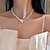 abordables Colliers et pendentifs-1 pc collier pour femmes collier de perles pour femmes 18k or rempli délicat collier de perles d&#039;eau douce fait à la main simple colliers de perles tous les jours bijoux cadeaux