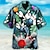 baratos camisas masculinas de acampamento-Homens Camisa Social Camisa havaiana Estampas Abstratas Folhas Bola de boliche colar cubano Verde Casual Havaiana Manga Curta Imprimir Botão para baixo Roupa Tropical Moda Roupa de rua Havaiana