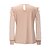 cheap Blouses &amp; Shirts-Women&#039;s Shirt Blouse Pink Gray Mesh Patchwork Plain Casual Long Sleeve Round Neck Basic Regular Puff Sleeve S
