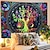 cheap Blacklight Tapestries-Blacklight Tapestry UV Reactive Trippy Tree of Life Mandala Wall Hanging for Living Room