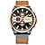 お買い得  クォーツ腕時計-カレンマン 腕時計 クロノグラフ カレンダー スポーツ メンズ 腕時計 ミリタリー アーミー トップ ブランド ラグジュアリー ブラック 本革 男性 時計 8394