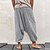 abordables Rétro-Homme Pantalon en lin Pantalon pantalon été Culotte Bouffante Pantalon de plage Cordon Bouffant Entrejambe Plein Respirable Gymnastique Yoga Mélange de Lin &amp; Coton Classique Décontractées Ample Bleu
