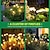 olcso Pathway Lights &amp; Lanterns-2/4 csomag napelemes szentjánosbogár lámpák kültéri vízálló kétféle tartós fény és villogó 6/8/10 fej meleg fehér fehér több szín