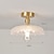 זול אורות תקרה-מנורת תקרה חצי סומק אור נחושת 20 ס&quot;מ גוון זכוכית מנורת גוף תאורה תקרה 110-240v