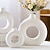 abordables Vases et corbeilles-Vase cercle en résine blanche arrangement floral simple ménage décoration douce art 1pc