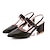 cheap Women&#039;s Sandals-Women&#039;s Sandals Block Heel Sandals Party Daily Color Block Summer Low Heel Pointed Toe Sexy Classic Casual PU Ankle Strap White Brown Green
