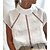 preiswerte Blusen &amp; Hemden-Damen Hemd Bluse Weiß Ausgeschnitten Glatt Casual Kurzarm Stehkragen Basic Standard S