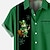 זול חולצות הוואי דש לגברים-St.patrick&#039;s day חולצת גברים קיץ חולצה הוואית צבע בלוק הדפסים גרפיים st. יום פטריק סבבה ירוק חיצוני רחוב שרוולים קצרים ביגוד ביגוד ביגוד טרופי אופנה