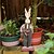 cheap Outdoor Decoration-Easter Bunny Yard Ornament Decoration Rustic Vintage Style Resin Garden Ornament