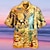 cheap Men&#039;s Camp Shirts-Men&#039;s Shirt Summer Hawaiian Shirt Skull Graphic Prints American Flag Turndown Black Yellow Light Green Black / Brown Blue Casual Hawaiian Short Sleeve Button-Down Print Clothing Apparel Tropical