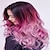 cheap Synthetic Wig-Long Curly Wavy Ombre Red Pink Wigs for Women Synthetic Natural Middle Part Daily Party Halloween Cosplay Wig with Wig Cap 21