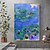 cheap Famous Paintings-Handmade Oil Painting Canvas Wall Art Decoration Modern Abstract Lotus Pond Water Lily Landscape for Home Decor Rolled Frameless Unstretched Painting