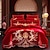 billige Dynebetræk-blødt og behageligt bryllup firedelt sæt stort rødt bomuld rent bomuldsbroderi bryllup sengetøj festligt bryllup