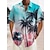 billige Hawaii-skjorte til mænd-hawaiiansk skjorte herre grafisk sommer kokos træ turndown rød lilla brun grøn regnbue gade afslappet korte ærmer knap farverig strand blå bomuld tropisk button-down