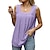 cheap Basic Women&#039;s Tops-Tank Women&#039;s Light Pink Black White Solid Color Pleated Hollow Out Daily Basic Square Neck S