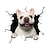 voordelige Autostickers-auto sticker auto achterruit puppy kapotte raamstickers elektrostatische 3d simulatie franse bulldog auto stickers vinyl decals