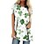 cheap Tees &amp; Tank Tops-Women&#039;s T shirt Tee Grass Green White Light Green Leaf St. Patrick&#039;s Day Print Short Sleeve Holiday Weekend Round Neck Long Floral Painting S