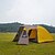 cheap Tents, Canopies &amp; Shelters-4 person Camping Tent Family Tent Outdoor Waterproof UV Sun Protection Windproof Double Layered Camping Tent &gt;3000 mm for Fishing Climbing Beach Polyster 370*240*170 cm