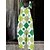 cheap Women&#039;s Jumpsuits-Women&#039;s Overall Print Print U Neck Streetwear Daily Vacation Regular Fit Sleeveless White Yellow Light Green S M L Summer