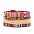 abordables Accesorios usables-pulsera de estilo bohemio estilo étnico artesanías de cuentas coloridas artesanías de tejido de mujer
