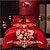 cheap Duvet Covers-Soft and comfortable wedding four-piece set big red cotton pure cotton embroidery wedding bedding festive wedding