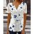 cheap T-shirts &amp; Blouses-Women&#039;s T shirt Tee Black-short sleeve White-short sleeve Blue - short sleeves Flower Short Sleeve Daily Basic V Neck Regular S