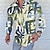 cheap Men&#039;s Floral Shirts-Men&#039;s Shirt Summer Hawaiian Shirt Floral Graphic Prints Turndown Black White+Black White Crystal / Orange Black / Green Outdoor Street Long Sleeve Print Button-Down Clothing Apparel Tropical Fashion