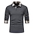 abordables Polo clásico para hombre-Hombre Camisa casual POLO Exterior Negocio Cuello de polo Clásico Manga Larga Básico Clásico Color sólido Plaid Estilo formal Botón frontal Primavera Otoño Ajuste regular Negro Blanco Gris Oscuro Gris