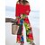 cheap Women&#039;s Jumpsuits-Women&#039;s Playsuit Patchwork High Waist Floral Off Shoulder Elegant Going out Weekend Loose Fit 3/4 Length Sleeve Red XS S M Summer