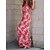 cheap Women&#039;s Jumpsuits-Women&#039;s Jumpsuit Backless Print Floral V Neck Streetwear Daily Vacation Regular Fit Sleeveless Red S M L Summer