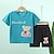 cheap Sets-2 Pieces Kids Boys T-shirt &amp; Shorts Outfit Animal Cartoon Short Sleeve Crewneck Cotton Set Casual Fashion Daily Summer Spring 3-7 Years