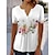 cheap Women&#039;s Tops-Women&#039;s Shirt Blouse White Pink Blue Floral Button Print Short Sleeve Casual Holiday Basic Round Neck Regular Floral S