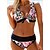 cheap Women&#039;s Swimwears-Women&#039;s Swimwear Bikini Normal Swimsuit 2 Piece Printing Leopard Fruit Black Pink Bathing Suits Sports Beach Wear Summer