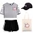 cheap Everyday Cosplay Anime Hoodies &amp; T-Shirts-4 Piece Demon Slayer Printed Shorts Crop Top Baseball Caps Canvas Tote Bags Set Nezuko Tee T-Shirt Shorts Co-ord Sets For Women&#039;s Adults&#039; Outfits &amp; Matching Casual Daily Running Gym Sports