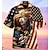 Недорогие мужские лагерные рубашки-Муж. Рубашка Гавайская рубашка Графические принты Орел Американский флаг Отложной Черный Черный / зеленый Желтый Светло-зеленый Черный / коричневый Повседневные Гавайский С короткими рукавами