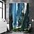abordables Cortinas de ducha-Cortina de ducha con ganchos para baño, cortina de paisaje, juego de decoración de baño, poliéster impermeable, paquete de 12 ganchos de plástico