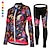 cheap Women&#039;s Clothing Sets-Women&#039;s Long Sleeve Cycling Jersey with Tights Winter Mesh Lycra Polyester Green Black Purple Floral Botanical Funny Bike Jersey Tights UV Resistant 3D Pad Breathable Quick Dry Reflective Strips