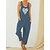 cheap Women&#039;s Jumpsuits-Women&#039;s Overall Button Pocket Letter U Neck Streetwear Daily Vacation Regular Fit Sleeveless Army Green Blue Khaki S M L Summer