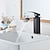 cheap Classical-Waterfall Bathroom Sink Mixer Faucet Tall Short, Mono Wash Basin Single Handle Basin Taps, Washroom with Hot and Cold Hose Monobloc Vessel Water Brass Tap Deck Mounted Golden Black