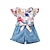 preiswerte Sets-2 Stück kinderkleidung Mädchen Karikatur Shorts Anzug einstellen Kurzarm Aktiv Casual 3-7 Jahre Sommer Blau