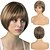cheap Synthetic Wig-Blonde Bob Wig With Air Bangs for White Women 10 Short Ombre Platinum Blonde with Dark Roots Hair Wigs Synthetic Side Part Natural Looking Hairpiece