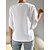 cheap Women&#039;s Tops-Women&#039;s Shirt Blouse Light Blue White Pink Plain Lace Trims Half Sleeve Casual Basic V Neck Regular S