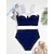 cheap Swimwear &amp; Beachwear-1 pcs Swimwear One-Piece Swimsuits Retro Vintage 1950s Women&#039;s Patchwork Polyester Black Blue One-piece Swimswuit