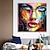 olcso Portrék-nagy méretű eredeti olajfestmény 100%-ban kézzel festett falfestmény vászonra színes szépség nő arc absztrakt modern lakberendezés dekor hengerelt vászon keret nélkül feszítetlen
