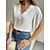 cheap Women&#039;s Tops-Women&#039;s Shirt Blouse Light Blue White Pink Plain Lace Trims Half Sleeve Casual Basic V Neck Regular S
