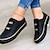 cheap Women&#039;s Sneakers-Women&#039;s Flats Plus Size Platform Sneakers Daily Solid Color Summer Platform Round Toe Casual Faux Leather Lace-up Black White Gold