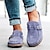 abordables Zapatillas sin cordones y mocasines de mujer-Mujer Pantuflas Tallas Grandes zapatos descalzos Exterior Diario Color sólido Verano Tacón Plano Dedo redondo Casual Minimalismo Cuero Sintético Mocasín Negro Morado Marrón