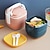 abordables Rangements pour la cuisine-cadeau carré multicouche de boîte à lunch en plastique créative de dessin animé japonais