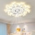 abordables Lampes de Ventilateur de Plafond-ventilateurs de plafond led dimmable avec contrôle à distance conception de fleur plafonnier encastré abat-jour en acrylique lustre chambre salon